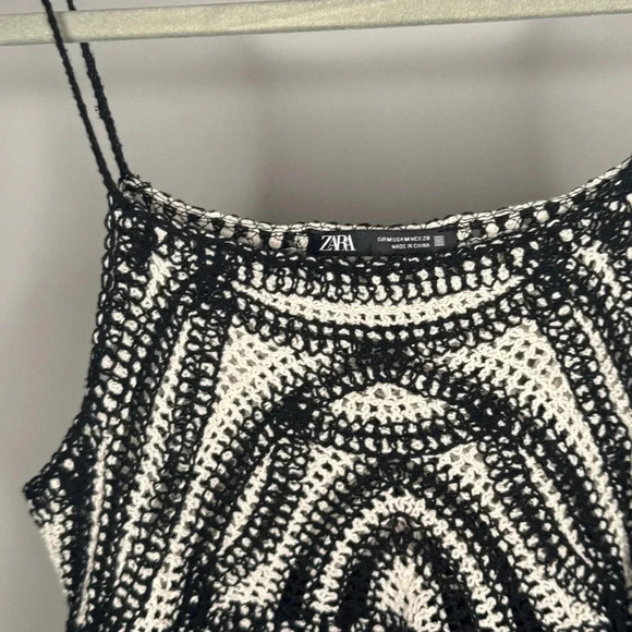 Zara Crochet and Linen Cotton Blend Dress - Picture 9 of 14